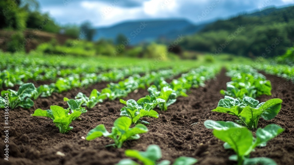 A diverse agricultural ecosystem where various crops are interplanted to enhance biodiversity, A diverse agricultural ecosystem where various crops are interplanted to enhance biodiversity,
