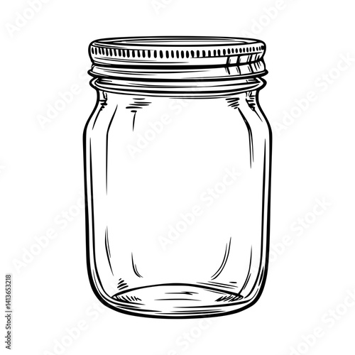 Jar Illustration - Glass Mason Jar Vector