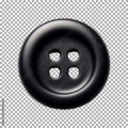 a small, round black button, Stylish Black Button for Tailoring and DIY Projects on transparent background, png, psd
