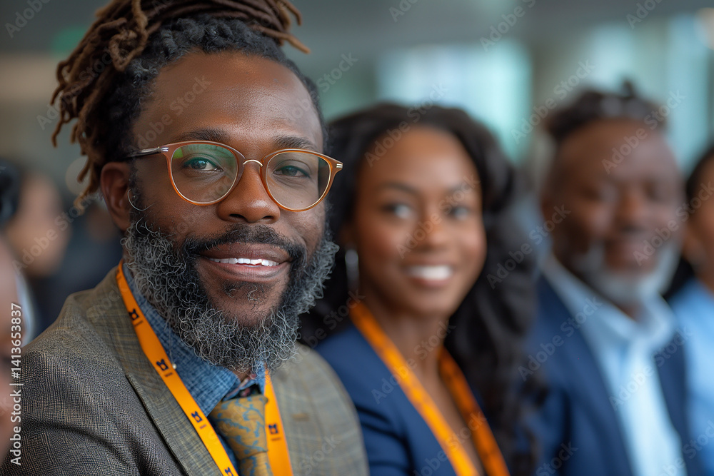 Obraz premium A man with glasses and a woman with a smile