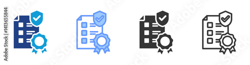 Safety Policies icon set multiple style collection