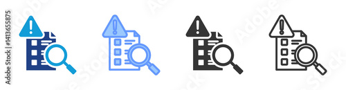 Risk Assessment icon set multiple style collection