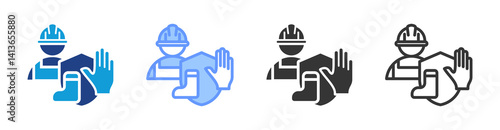 Personal Protective Equipment icon set multiple style collection