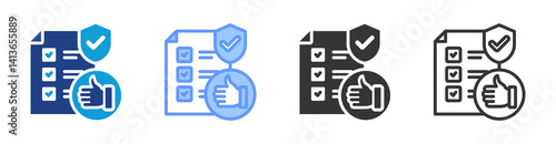 Regulations Compliance icon set multiple style collection