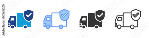 Vehicle Safety Policies icon set multiple style collection