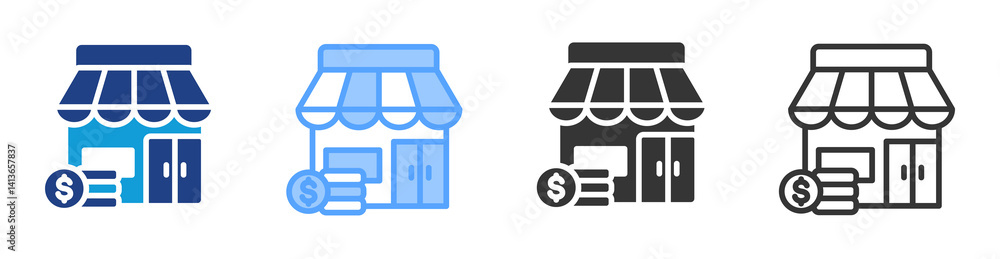 Small Business icon set multiple style collection Small Business icon set multiple style collection