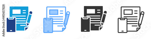 E-Contract icon set multiple style collection