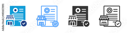 Franchise Agreement icon set multiple style collection