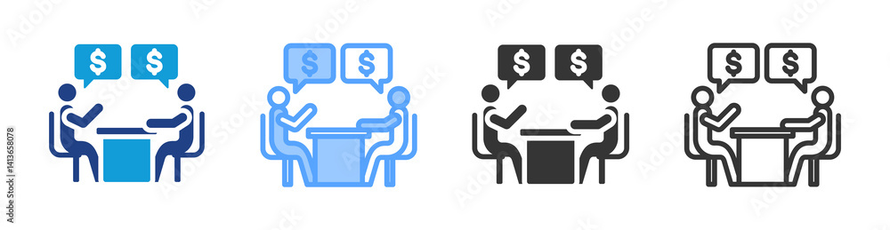 Renegotiation icon set multiple style collection Renegotiation icon set multiple style collection