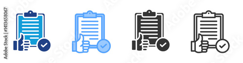 Acceptance icon set multiple style collection