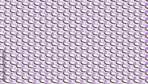 Seamless diagonal pattern featuring purple outlined overlapping oval scales with dark shaded crescents