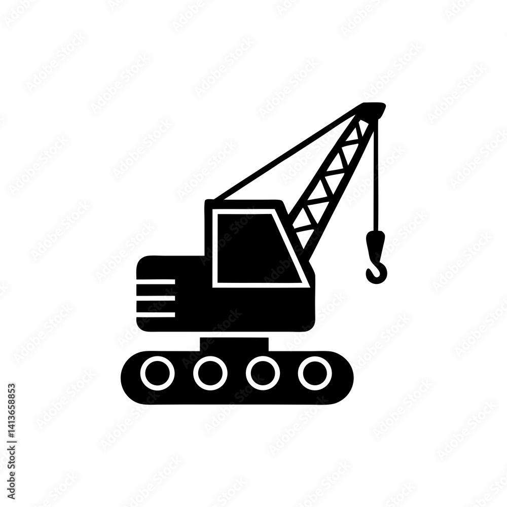 Naklejka premium creative details Construction Crane Icon Vector Illustration