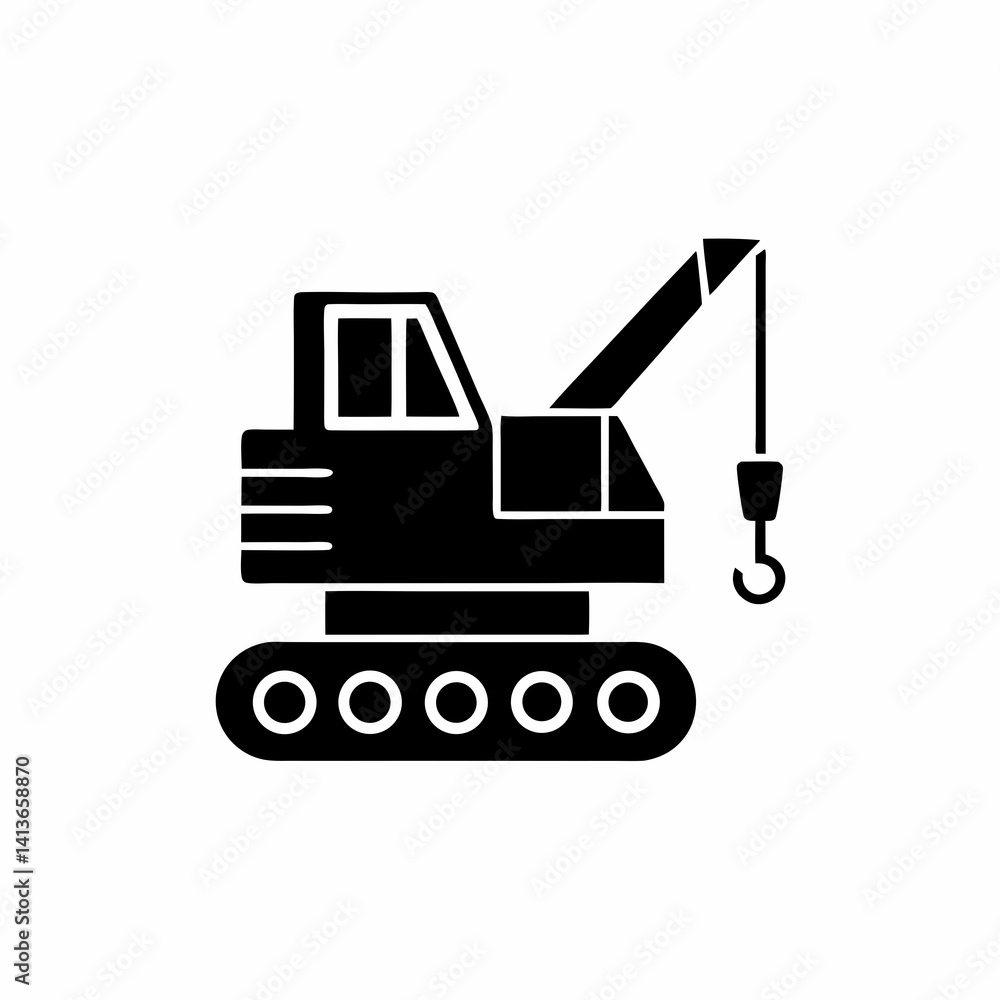 Naklejka premium creative details Construction Crane Icon Vector Illustration