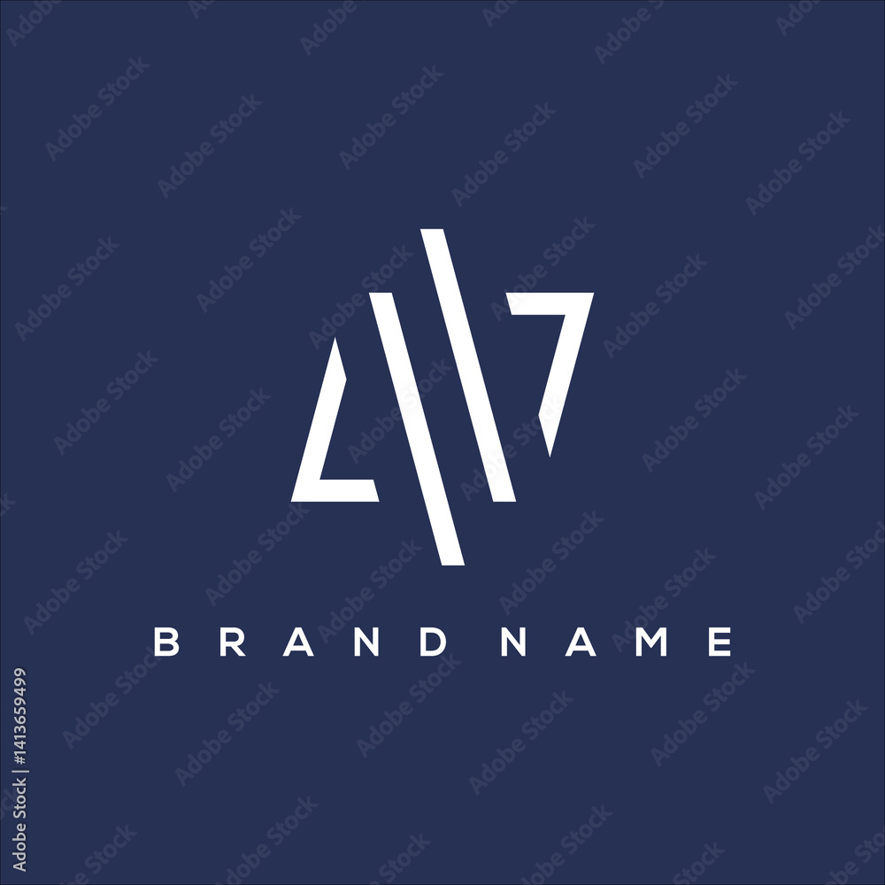 Obraz premium Minimalist N and geometric code logo vector