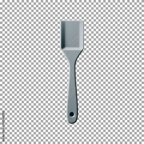 A single, grey rubber silicone spatula, silicone Spatula for Pancakes and Omelets on transparent background, png, psd
