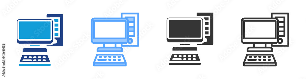 Computer icon set multiple style collection Computer icon set multiple style collection