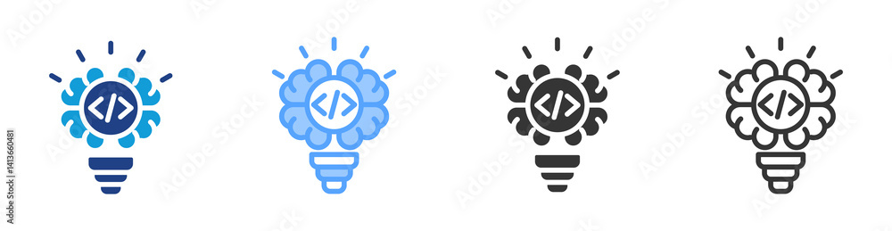 Idea icon set multiple style collection Idea icon set multiple style collection