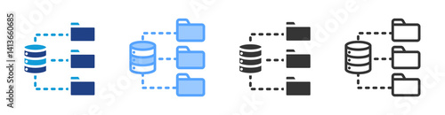 Repository icon set multiple style collection