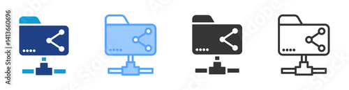 Shared Folder icon set multiple style collection