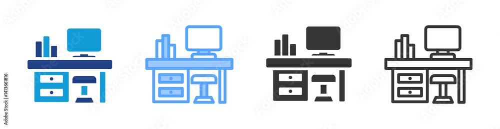 Office Space icon set multiple style collection Office Space icon set multiple style collection