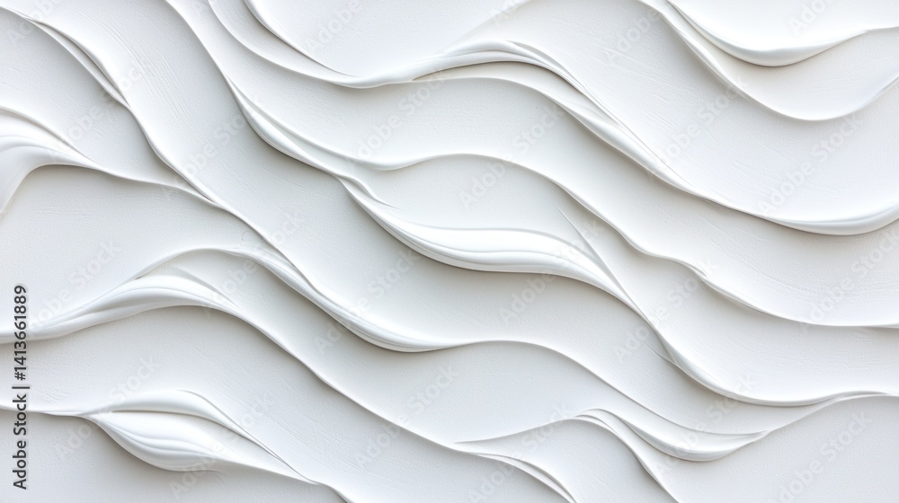 Fototapeta premium Abstract White Wave Pattern Texture Design
