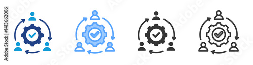 Collaboration icon set multiple style collection