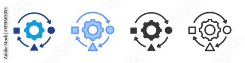 Adaptation icon set multiple style collection