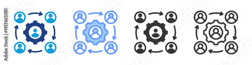Stakeholder Engagement icon set multiple style collection