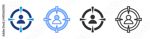 Customer Centricity icon set multiple style collection