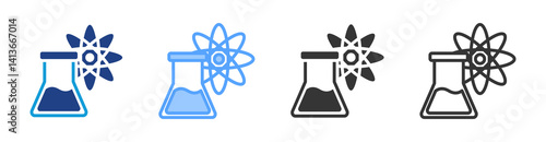 Science icon set multiple style collection