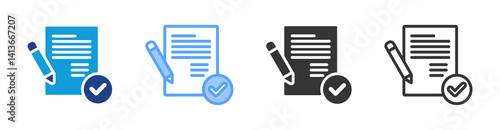 Descriptive icon set multiple style collection
