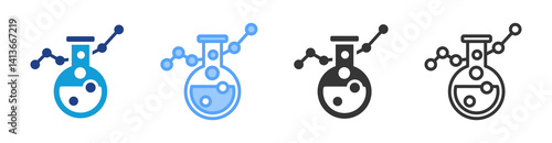 Analytical icon set multiple style collection