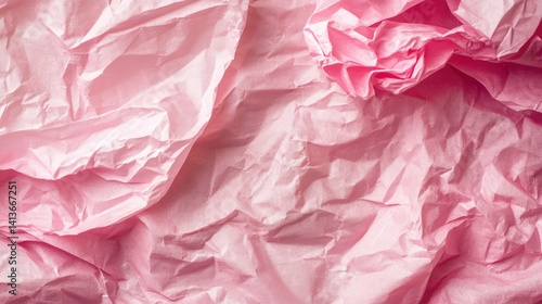 Wallpaper Mural Crinkled rose pink tissue paper background with organic texture and clear open space in the middle Torontodigital.ca