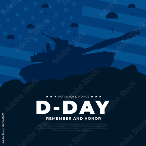 D-Day Normandy Landings June 06 Background Design illustration