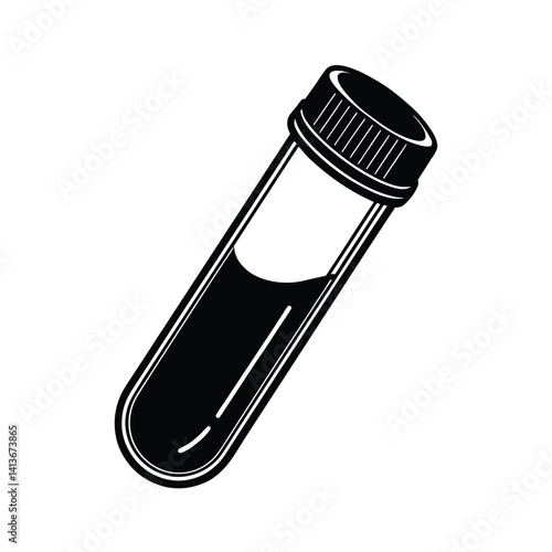 Isolated Blood Sample Vial on White Background