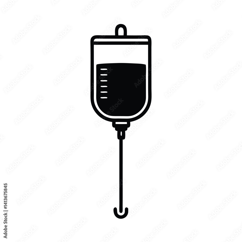 Obraz premium Isolated IV Drip on White Background