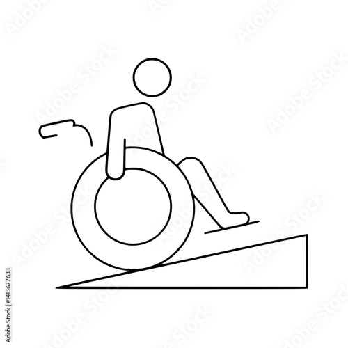 Wheelchair ramp sign, adapter for disabled 