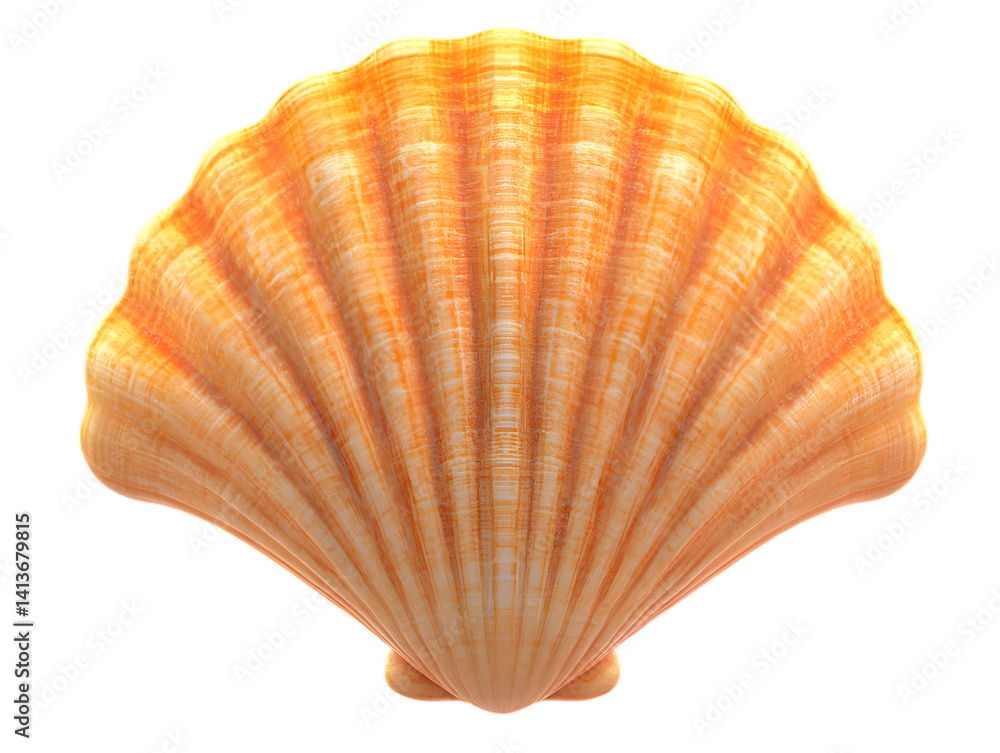 Orange Seashell Illustration Isolated on Transparent Background 3D Render Orange Seashell Illustration Isolated on Transparent Background 3D Render