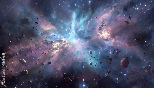Vibrant Nebula Illuminates Dark Space Filled With Stars