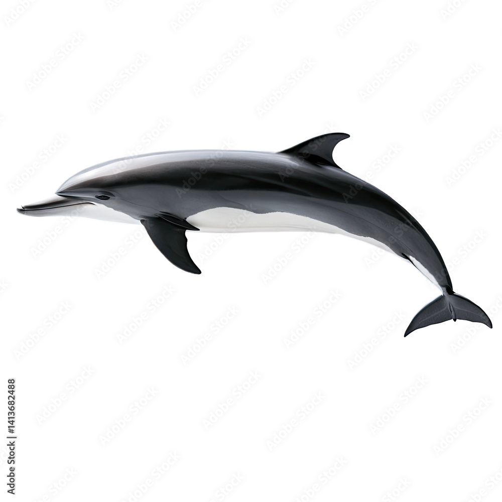 Fototapeta premium Ocean Acrobat: The Sleek Dolphin Dancing with the Waves