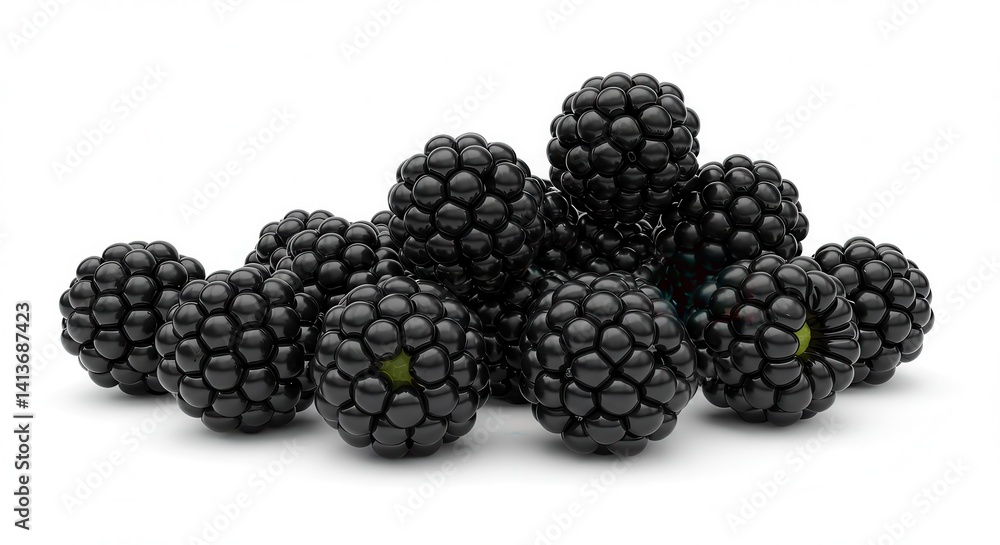 Pile of Fresh Blackberries Displaying Natural Sweetness and Rich Color Pile of Fresh Blackberries Displaying Natural Sweetness and Rich Color