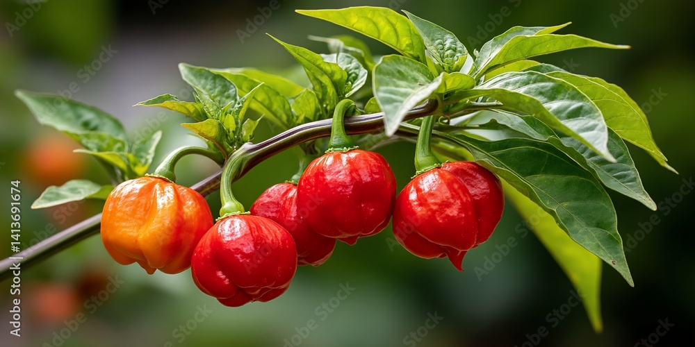 Obraz premium Chili Peppers on Branch