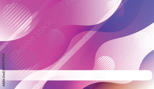 Template Landing Page With Wave Geometric Shape, Lines, Circle. For Design, Presentation, Business. Vector Illustration with Color Gradient.