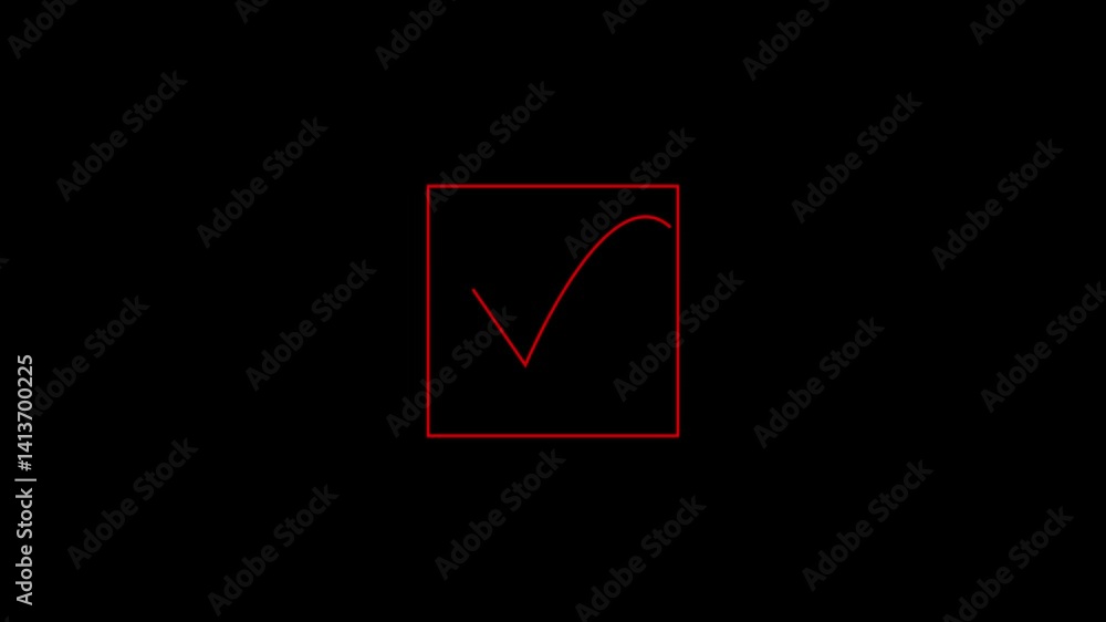Check mark icon animation on black background. Check mark icon animation on black background.
