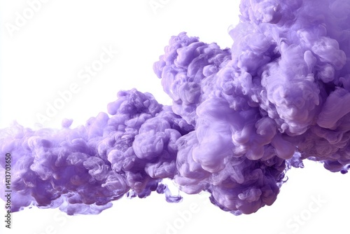 Purple smoke cloud isolated on a white background