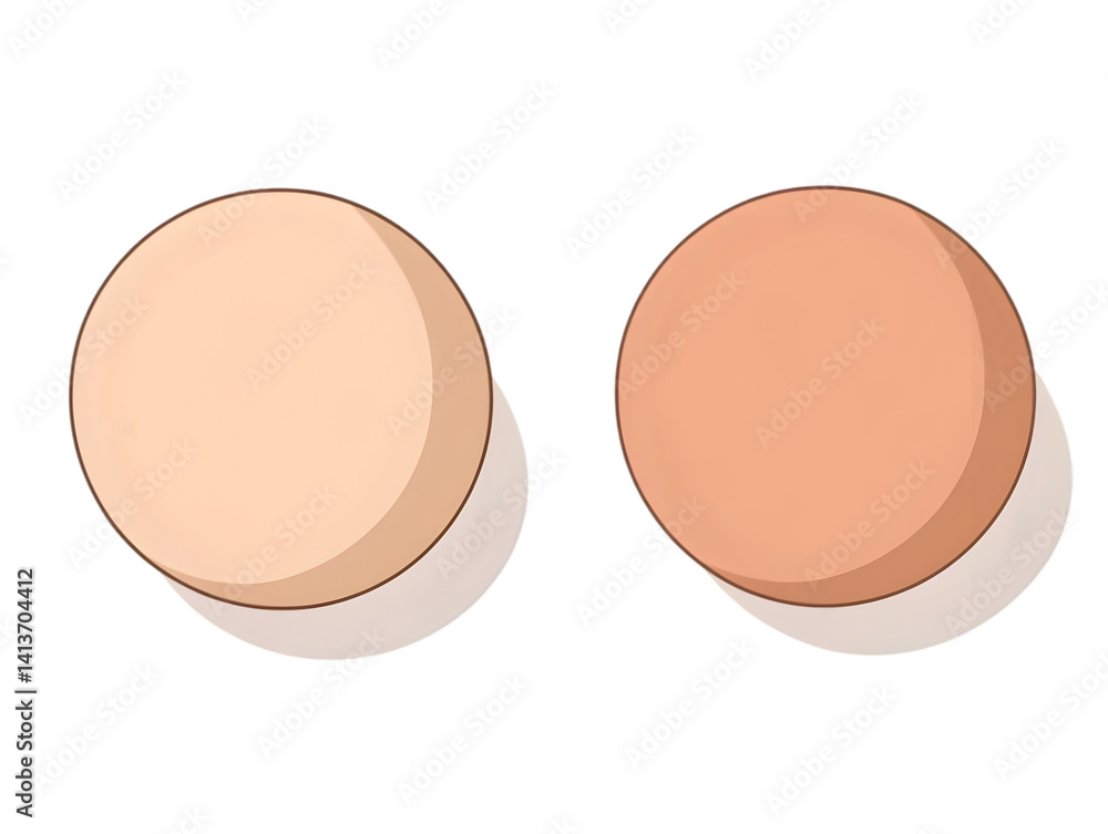 Two Pale Brown Spheres with Shadows on a Transparent Background Illustration Two Pale Brown Spheres with Shadows on a Transparent Background Illustration