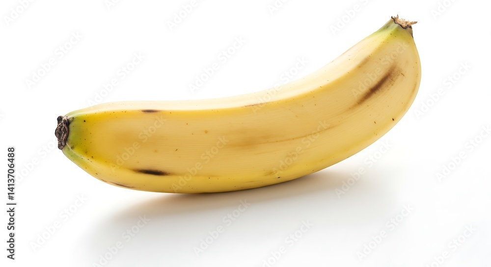 Partially ripe banana on white background Partially ripe banana on white background