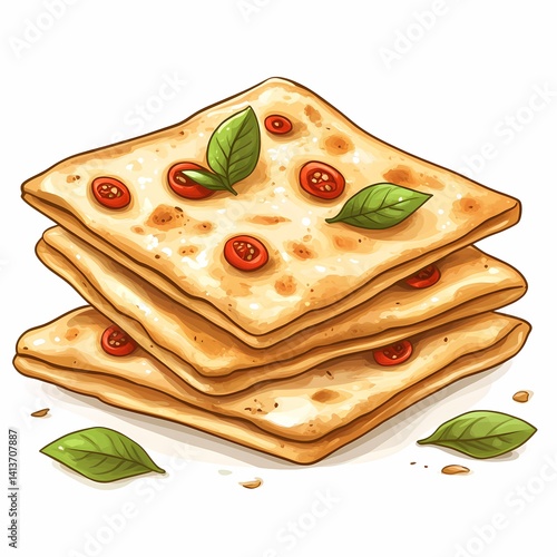 Savory Italian Flatbread Recipe: Delicious Vegetarian Pizza with Fresh Basil and Cheese