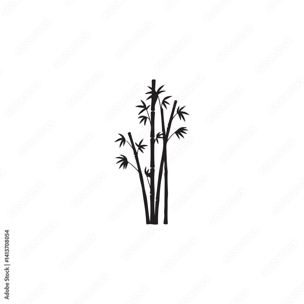 Naklejka premium bamboo isolated on white background