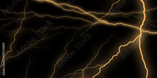 Frame of lightnings on black background 8k. black marble background. Luxury line art background vector. Minimalist modern contour drawing. Black, gold marble seamless glitter texture background.
